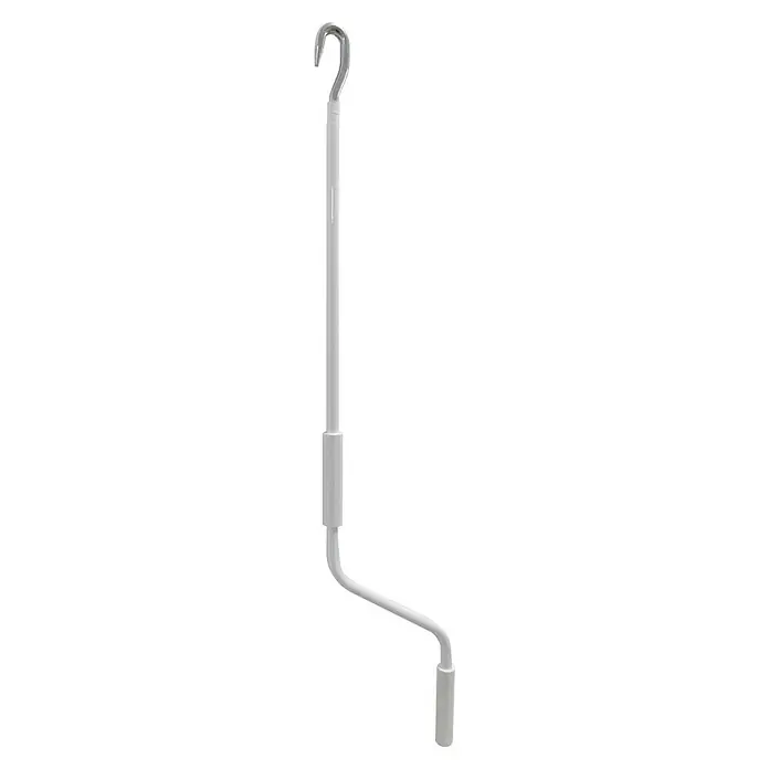 Micel Manivela - Largo: 2.000 mm, Blanco - Barra de manivela de persiana blanca con gancho para abrir y cerrar persianas, ideal para uso diario.