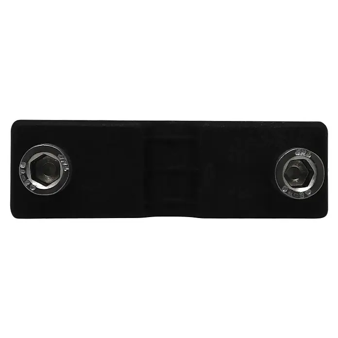 Micel Dispositivo de sujeción TLD22 - Específico para: Cuerdas de pérgola, Largo: 65 mm, Negro - Soporte de montaje negro con dos tornillos Allen. La herramienta garantiza una fijación segura y estabilidad de los componentes.
