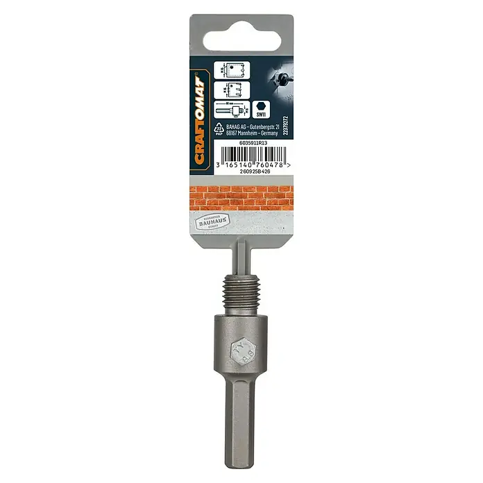 Craftomat Aufnahmeschaft - Länge: 80 mm - Aufnahmeadapter von CRAFTOMAT mit einer SW11 Schlüsselweite für Bohrmaschinen.
