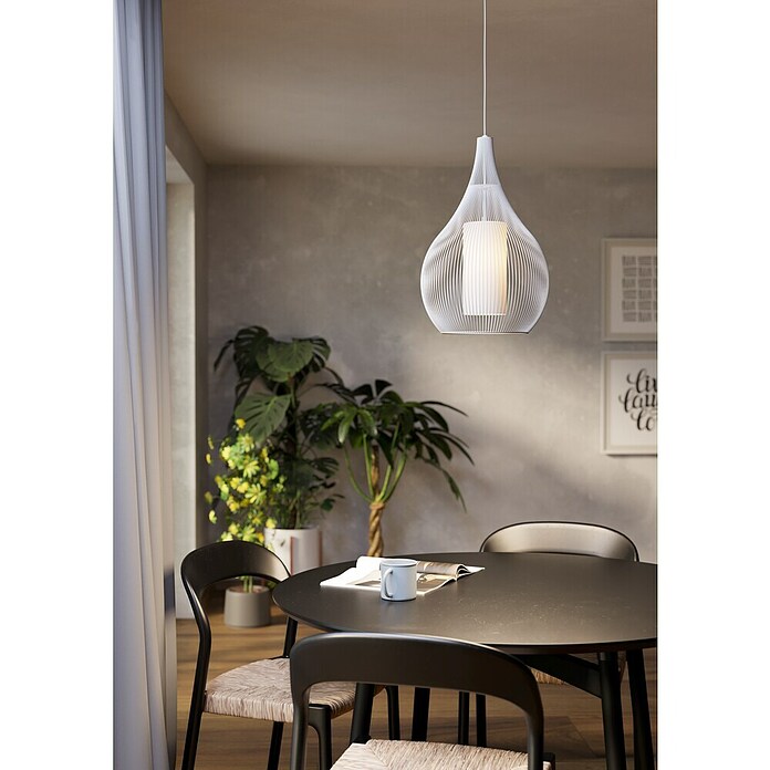 Eglo Lámpara colgante Razoni 1 (40 W, Blanco, Blanco, E27) | BAUHAUS