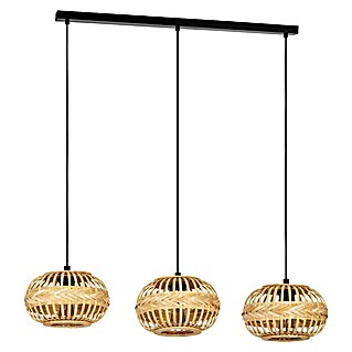 Eglo Lámpara colgante Amsfield (40 W, L x An x Al: 26 x 96 x 110 cm, Bambú, Negro, E27)