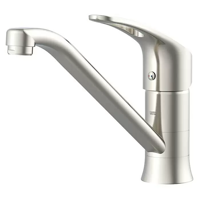 Lenz Spültischarmatur Kela - Hochdruck, Nickel, Matt - Küchenarmatur aus gebürstetem Metall mit Einhebelmischer und hohem Auslauf.