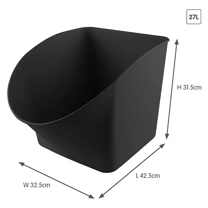 Sunware Aufbewahrungsbox Spielzeugbox - L x B x H: 42,5 x 32,5 x 31,5 cm, Fassungsvermögen: 27 l, Schwarz - Schwarzer 27-Liter-Abfallbehälter mit den Maßen H 31,5 cm x L 42,5 cm x B 32,5 cm zur stilvollen Abfallentsorgung.