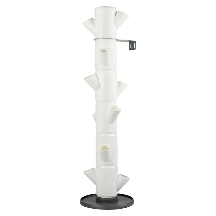 Gusta Garden Pflanzturm Sissi Strawberry Classic - 270 x 270 x 1.130 mm, Weiß - Pflanzenpyramide: Vertikaler Garten für Kräuter und Gemüse mit integrierten Pflanztaschen und Bewässerungssystem. Ideal für kleine Räume.