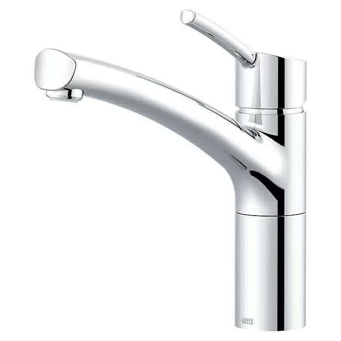 Lenz Spültischarmatur Nexo 2 - Chrom, Glänzend, Ohne Handbrause - Glänzende Einhebel-Küchenarmatur aus Chrom mit gebogenem Auslauf.