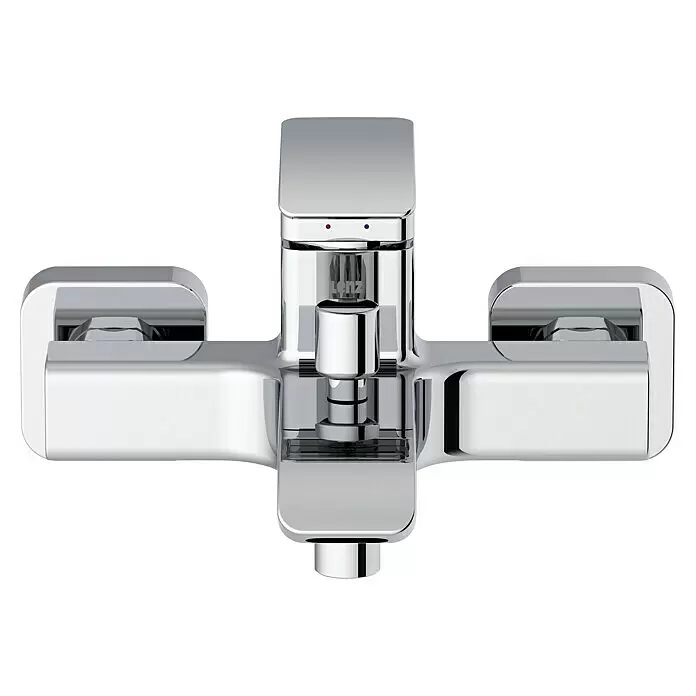 Lenz Milana Badewannenarmatur - Chrom, Glänzend - Polierter Chrom Wand-Dusch-/Badewannenarmatur mit Einhebelmischer und Heiß-/Kaltanzeige.