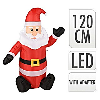 Figura decorativa LED Papá Noel hinchable (Para exterior, Altura: 120 cm)