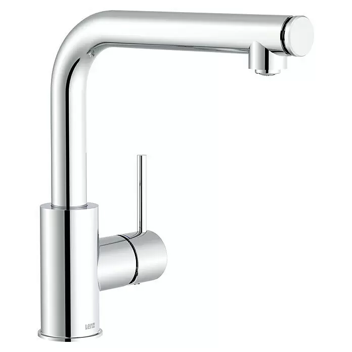 Lenz Spültischarmatur Vada - Chrom, Glänzend - Glänzende Chrom-Küchenarmatur mit modernem U-förmigem Auslauf und Einhebelgriff.