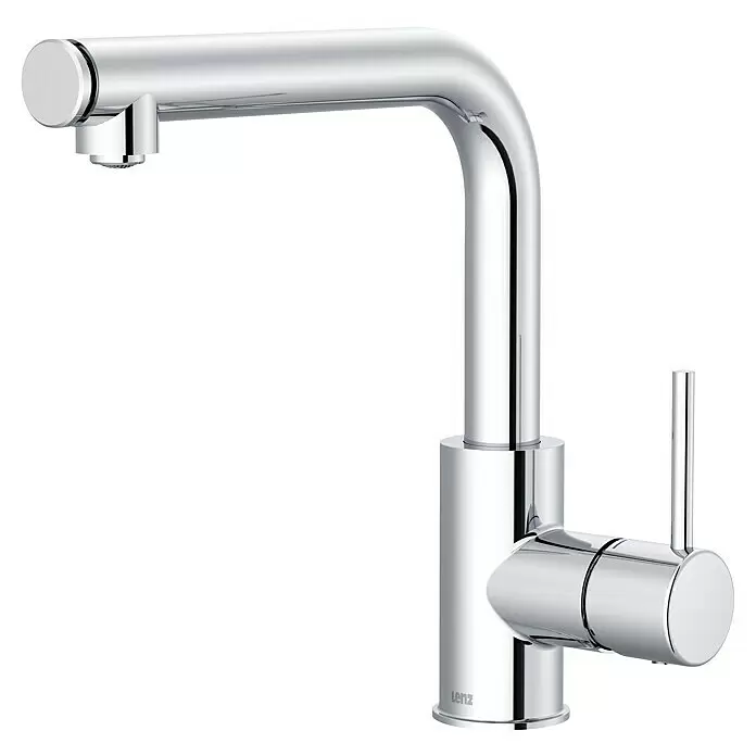 Lenz Spültischarmatur Vada - Chrom, Glänzend - Hochglanzverchromte Küchenarmatur mit hohem, gebogenem Auslauf und Einhebelgriff.