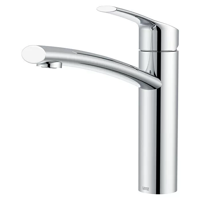 Lenz Spültischarmatur Kimo - Chrom, Glänzend - Moderner Chrom-Wasserhahn mit Einhebelmischer und hohem, zylindrischem Körper.
