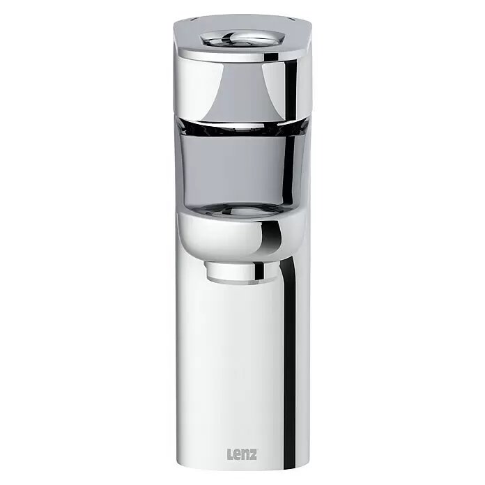 Lenz Waschtischarmatur Nani - Chrom, Glänzend - Eleganter, moderner verchromter Wasserspender mit Lenz-Logo.