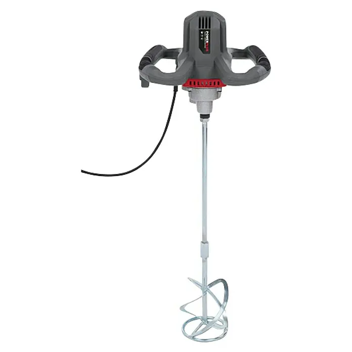 PowerPlus Mezclador de pintura y mortero POWE80070 - 1.200 W, M 14, Diámetro paleta de mezcla: 120 mm - Mezcladora eléctrica de mortero Powerplus para una mezcla eficiente de materiales de construcción. Herramienta robusta con empuñaduras ergonómicas.
