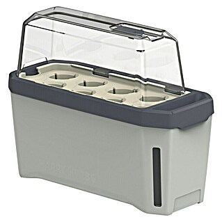 Gusta Garden Kräutertopf Harry Herbs (35,8 x 15 x 25 cm, Kunststoff, Hellgrau)