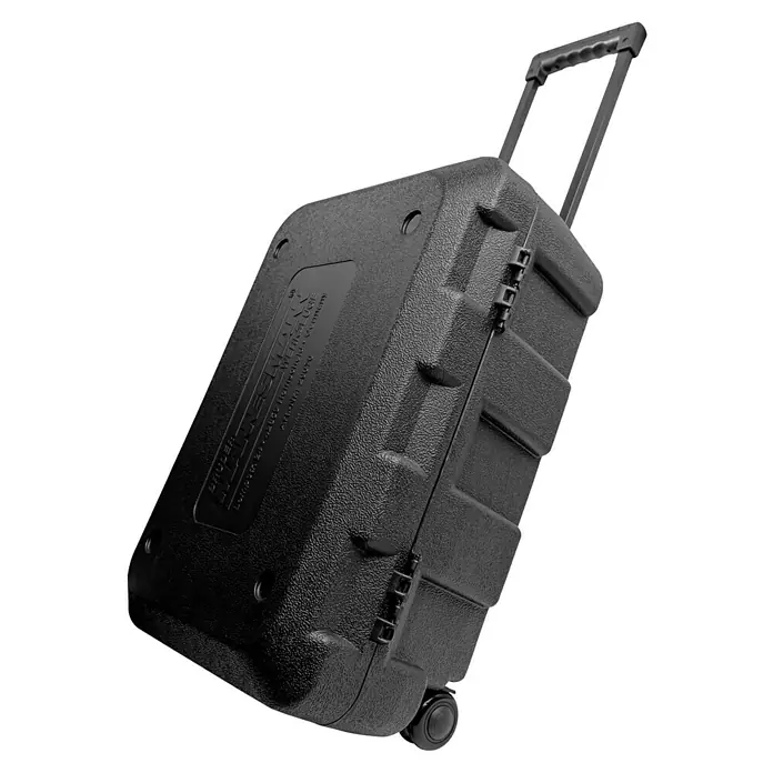 Brüder Mannesmann Werkzeugkoffer Green Line - L x B x H: 27 x 39 x 57 cm, 122 -tlg. - Schwarzer Werkzeugkoffer Trolley: Robuster Koffer mit Griff und Rädern für einfachen Transport von Werkzeugen und Ausrüstung.