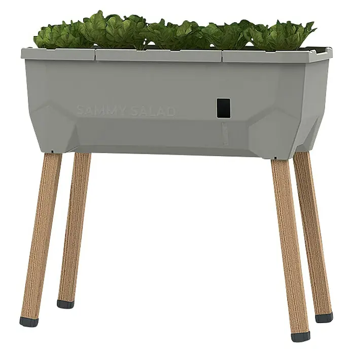 Gusta Garden Hochbeet Sammy Salad - 79 x 37,5 x 95 cm, Kunststoff, Hellgrau - Der Sammy Salad Pflanzkasten mit Salatpflanzen, ideal für frische Kräuter und Gemüse auf Balkon oder Terrasse.