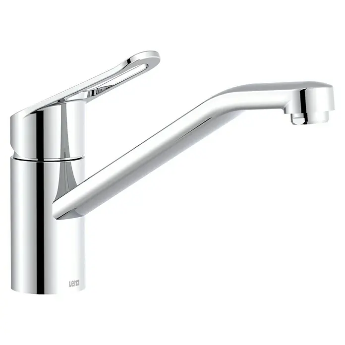 Lenz Spültischarmatur Mila - Chrom, Glänzend, Höhe: 16 cm, Messing - Glänzender LENZ Einhebelmischer aus Chrom für Spüle oder Waschtisch, elegantes Design für moderne Küchen und Bäder.