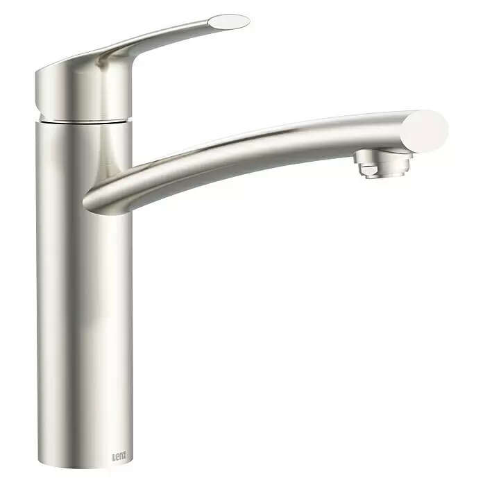 Lenz Spültischarmatur Kimo - Nickel, Matt - Moderne Einhebel-Küchenarmatur aus gebürstetem Metall.
