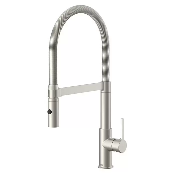 Lenz Spültischarmatur Aluna - Edelstahl, Matt - Küchenarmatur aus gebürstetem Edelstahl mit flexiblem, hohem Wellschlauch und Einhebelgriff.