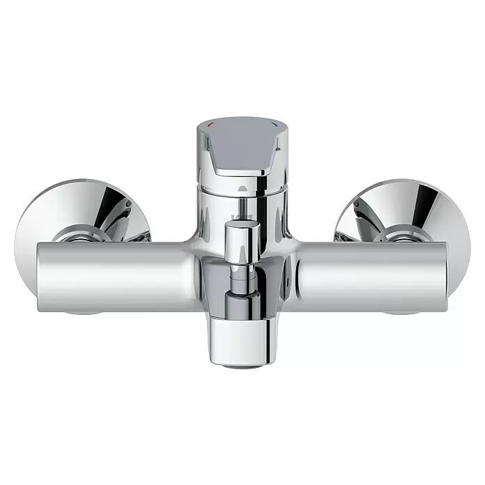 Lenz Mola Badewannenarmatur - Chrom, Glänzend - Verchromte Wand-Dusch-/Badewannenarmatur mit Einhebelmischer und Umsteller.