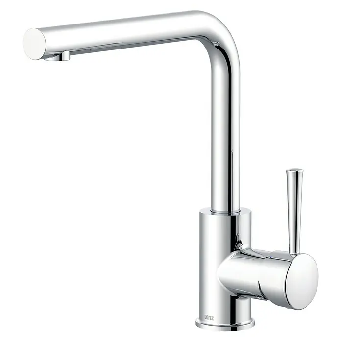 Lenz Spültischarmatur Olina - Chrom, Glänzend, Höhe: 27,7 cm, Messing - Glänzender Chrom-Wasserhahn der Marke Lenz. Elegantes Design mit rundem Auslauf und Hebel für moderne Badezimmer und Küchen.