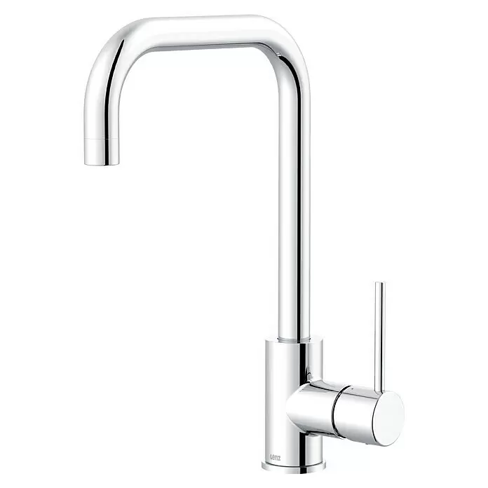 Lenz Spültischarmatur Lio 2 - Chrom, Glänzend - Polierte Chrom-Küchenarmatur mit U-förmigem Auslauf und Einhebelmischer.