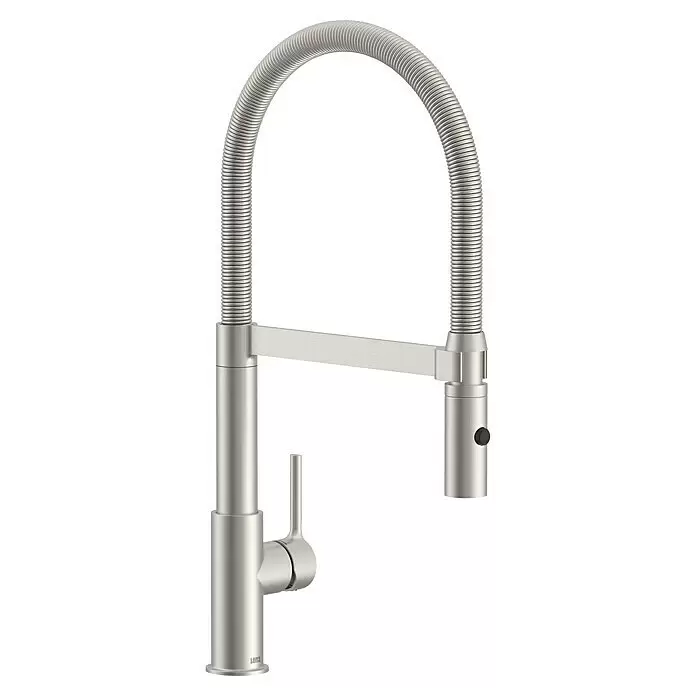 Lenz Spültischarmatur Aluna - Edelstahl, Matt - Küchenarmatur aus gebürstetem Metall mit hohem Bogen und flexiblem Schlauch, mit Einhebelgriff.