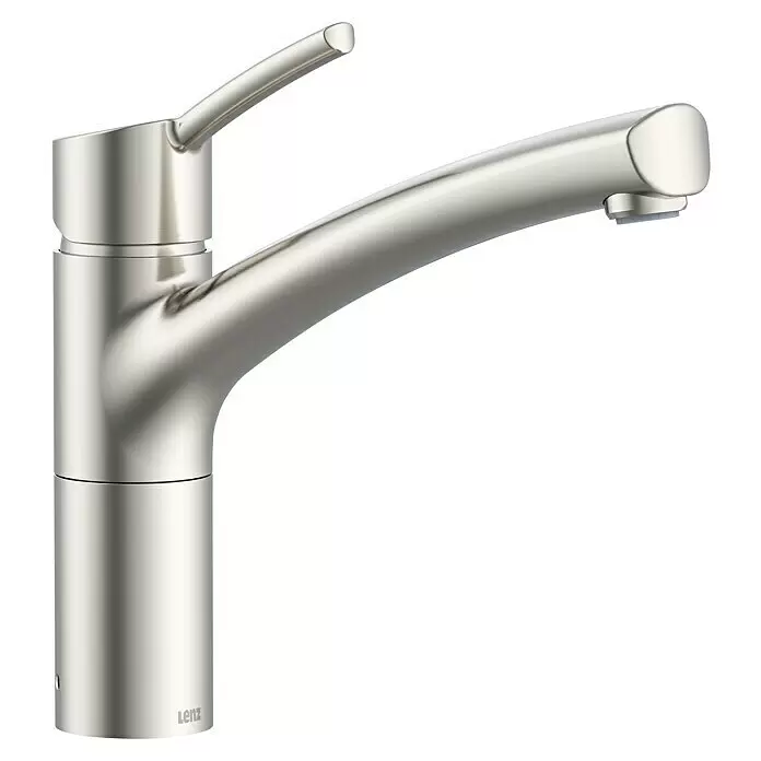 Lenz Spültischarmatur Nexo 2 - Nickel, Matt, Ohne Handbrause - Gebürstete silberfarbene Lenz Einhebel-Küchenarmatur.