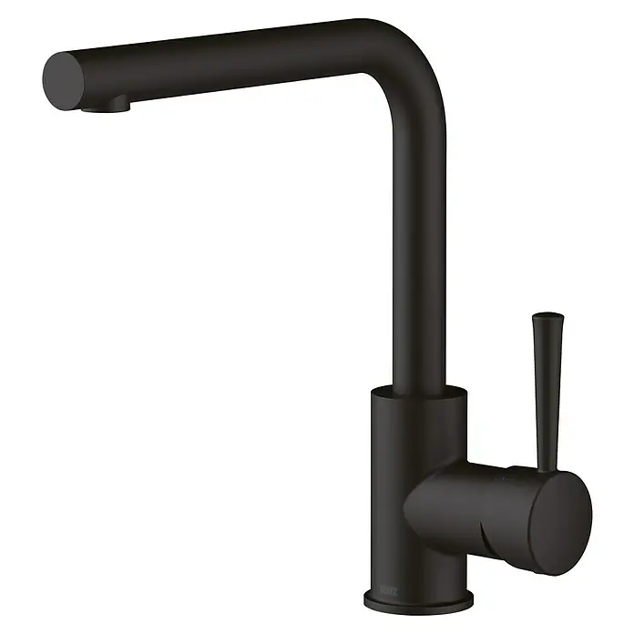 Lenz Spültischarmatur Olina - Schwarz, Matt, Höhe: 27,7 cm, Messing - Dunkler Wasserhahn mit schlankem Design. Moderner Armatur für Küche oder Bad mit minimalistischer Form und elegantem Erscheinungsbild.