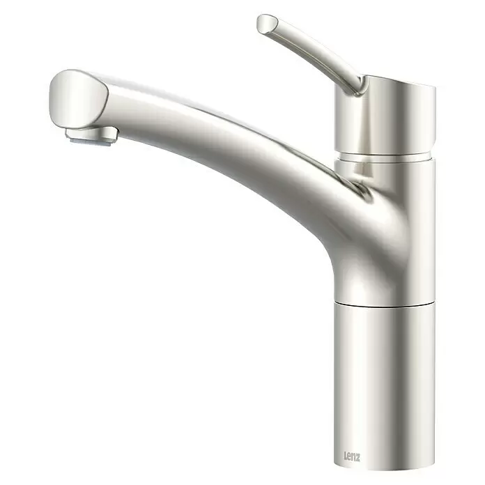 Lenz Spültischarmatur Nexo 2 - Nickel, Matt, Ohne Handbrause - Moderner Einhebel-Küchenarmatur aus gebürstetem Edelstahl.
