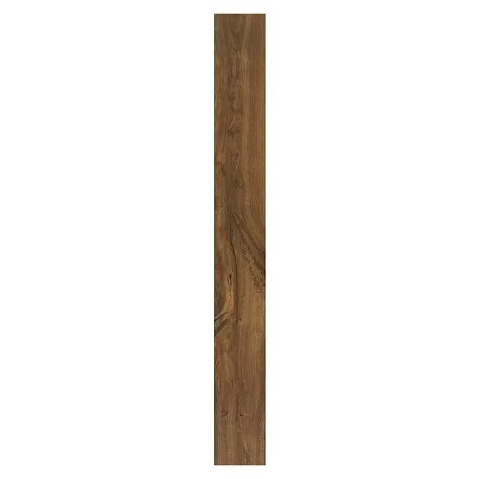 Parkett - Eiche Lorenz S, Landhausdiele, 1.250 x 190 x 14 mm - Dunkelbraune Holzfußbodendiele mit natürlicher Maserung und Ästen.