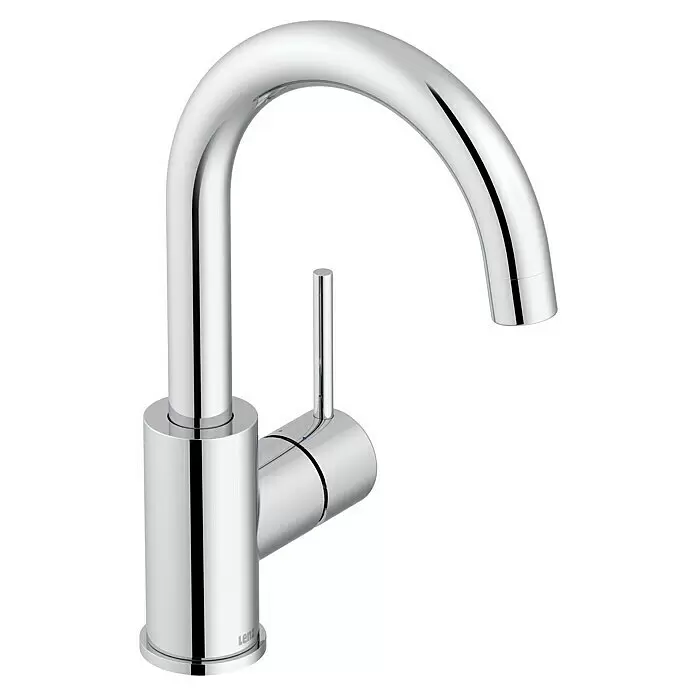 Lenz Bow Waschtischarmatur 2 - Niederdruck, Chrom, Glänzend - Lenz Einhebelmischer aus Chrom mit hohem, gebogenem Auslauf.