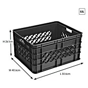 Sunware Aufbewahrungsbox Square (L x B x H: 50,6 x 40,6 x 26,1 cm, Kunststoff, Anthrazit, Offen) | BAUHAUS