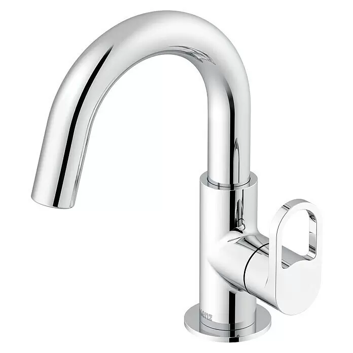 Lenz Bow Kaltwasser-Standventil - Chrom, Glänzend - Moderner verchromter Einhebel-Küchenarmatur mit hohem, gebogenem Auslauf.