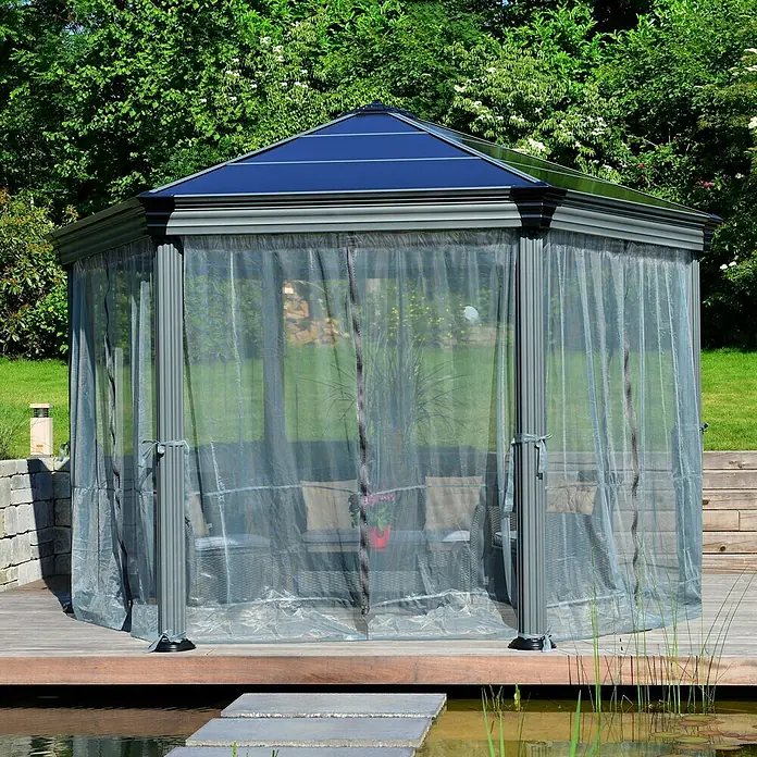 Palram – Canopia Cortina mosquitera para cenador Mónaco/Roma - An x Al: 234 x 214 cm - La elegante pérgola de jardín con cortinas ofrece un elegante refugio al aire libre. La pérgola proporciona sombra y protección contra insectos.