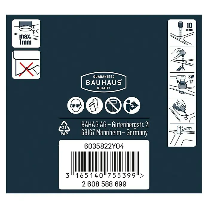 Craftomat Lochstanze - 32 mm - Produktdetails: Maximale Dicke 1 mm, nicht knicken. Schutzbrille, Handschuhe und Anleitung erforderlich. Barcode: 3165140755399.