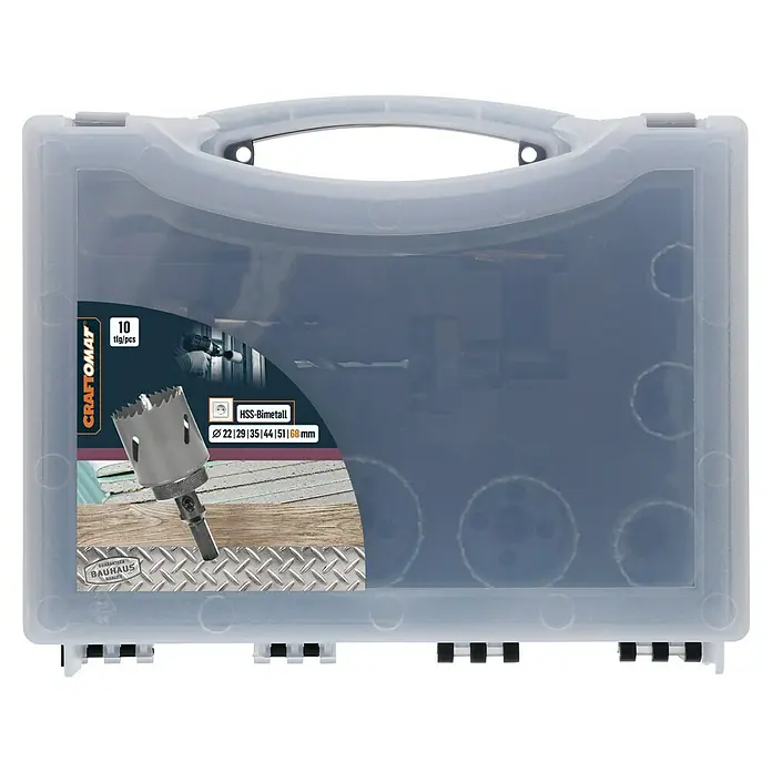 Craftomat Lochsägen-Set HSS Bi-Metall - 10 -tlg. - Ein Set von "Craftomat" Lochsägen, bestehend aus 10 Teilen mit HSS-Bimetall, ideal für präzise Bohrungen in verschiedenen Materialien.