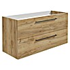 Camargue Espacio Waschtischunterschrank (120 x 46 x 60 cm, Farbe Griff: Schwarz, 2 Siphonausschnitte, Doce) | BAUHAUS