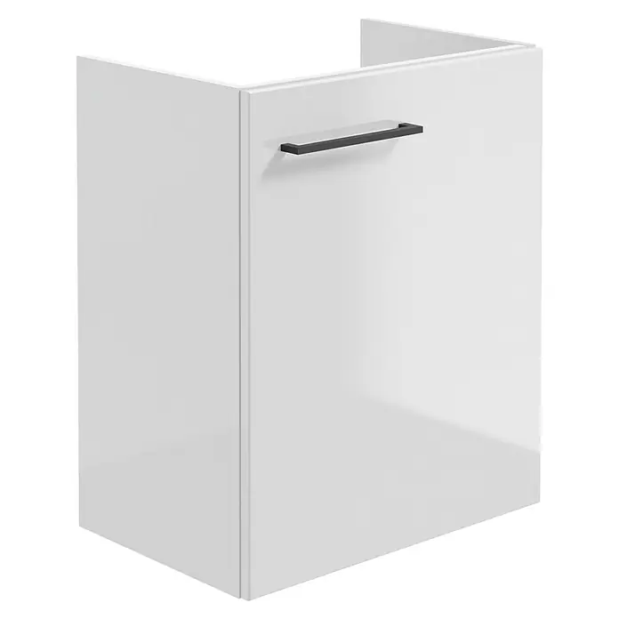 Camargue Espacio Waschtischunterschrank - 50 x 33 x 60 cm, Farbe Griff: Schwarz, Mira - Weißer Badezimmerschrank mit Griff. Schlichtes Design für moderne Bäder, bietet praktischen Stauraum und fügt sich nahtlos ein.
