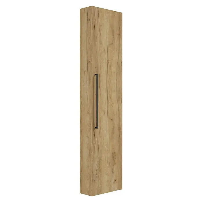 Camargue Espacio Hochschrank - 40 x 17 x 170 cm, Farbe Griff: Schwarz, Doce - Elegantes Holzfurnier-Möbelstück mit einem schlanken, vertikalen Griff. Perfekt für moderne Inneneinrichtungen.