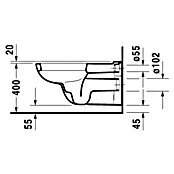Duravit D-Code Wand-WC Vital (Ohne WC-Sitz, Mit antibakterieller Glasur, Tiefspüler, Weiß)