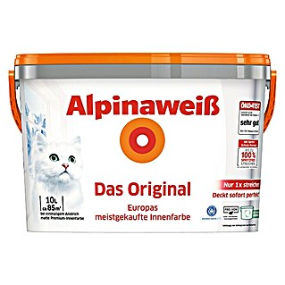 Alpina Alpinaweiß Wandfarbe Das Original (Weiß, 10 l, Matt, Konservierungsmittelfrei)