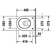 Duravit Starck 3 Wand-WC Compact (Ohne WC-Sitz, Ohne Beschichtung, Tiefspüler, Montageeigenschaft: Verdeckt, Weiß)