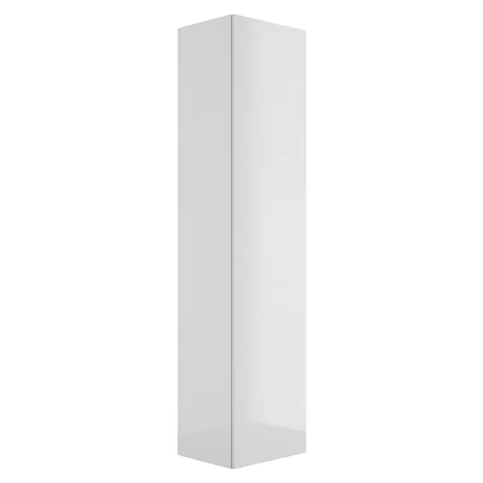 Camargue Espacio Hochschrank - 40 x 33 x 170 cm, Gama weiß glänzend - Ein hochauflösendes Bild eines weißen, hochglänzenden Küchenschranks. Das minimalistische Design des Schranks strahlt Eleganz und Funktionalität aus.
