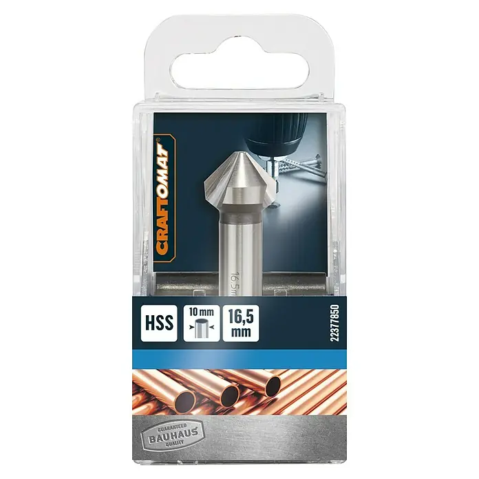 Craftomat Kegelsenker - Ø x L: 16,5 x 60 mm - Die Abbildung zeigt einen CRAFTOMAT-Entgrater mit 16,5 mm Durchmesser, ideal zum Ansenken und Entgraten von Bohrungen.