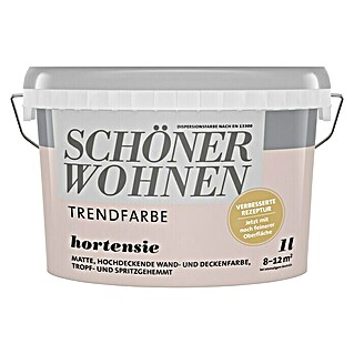 SCHÖNER WOHNEN-Farbe Wandfarbe Trendfarbe (Hortensie, 1 l, Matt, Konservierungsmittelfrei)