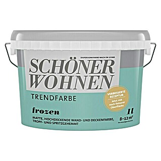 SCHÖNER WOHNEN-Farbe Wandfarbe Trendfarbe (Frozen, 1 l, Matt, Konservierungsmittelfrei)
