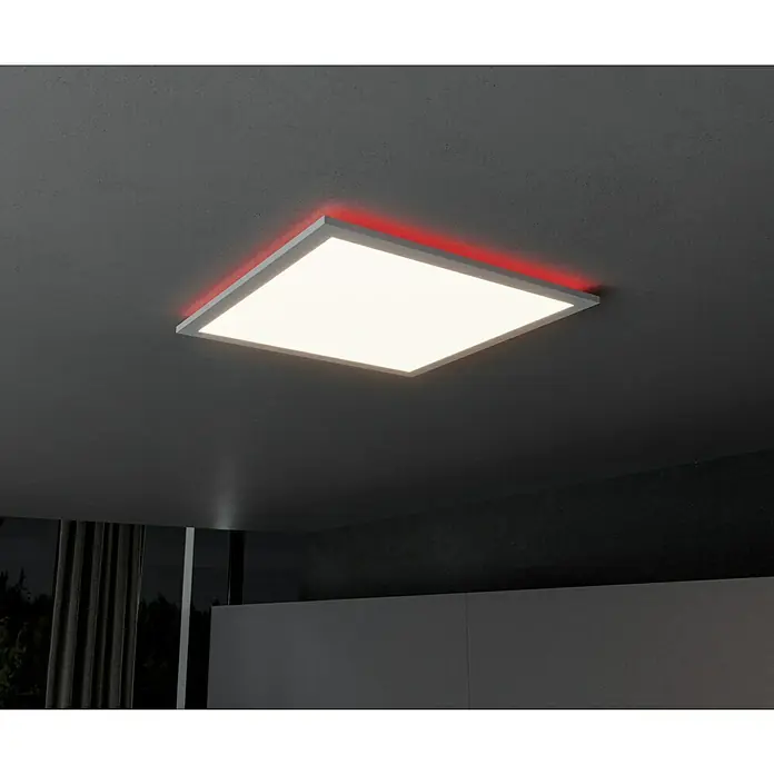 Brilliant LED-Deckenleuchte Tanida eckig - 22 W, L x B x H: 42 x 42 x 2,6 cm, Weiß, Kaltweiß - Moderne LED-Deckenleuchte mit rotem Randlicht sorgt für eine angenehme und stilvolle Beleuchtung im Raum.