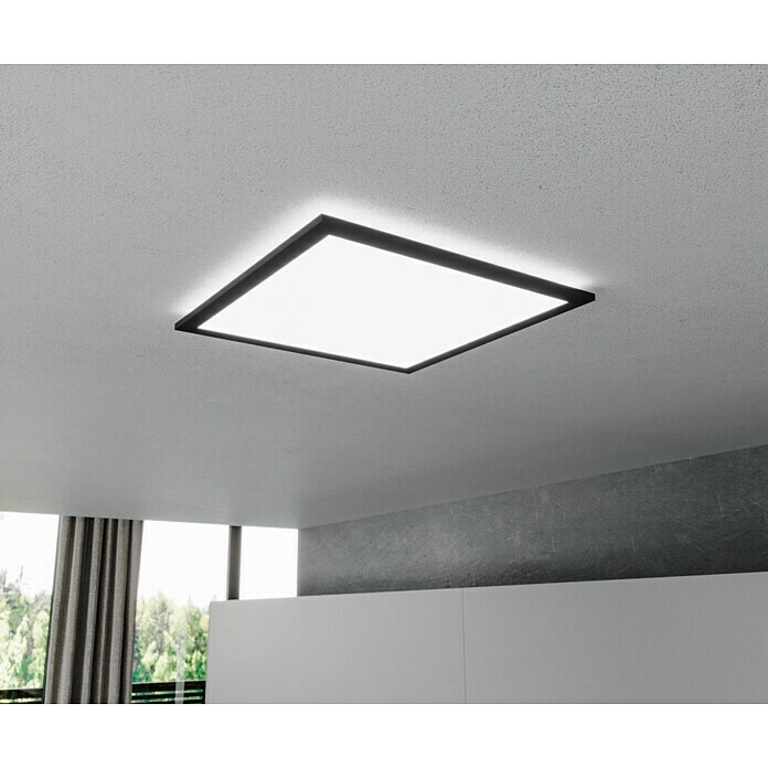 Brilliant LED-Deckenleuchte Tanida (24 W, L x B x H: 42 x 42 x 2,6 cm, Schwarz, Kaltweiß) | BAUHAUS