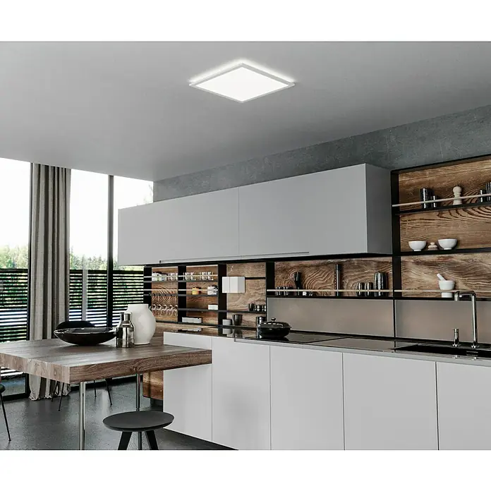 Brilliant LED-Deckenleuchte Tanida - 24 W, L x B x H: 42 x 42 x 2,6 cm, Weiß, Mehrfarbig - Moderne Küchendekoration mit quadratischer Deckenleuchte, die den Raum erhellt und ein stilvolles Ambiente schafft.