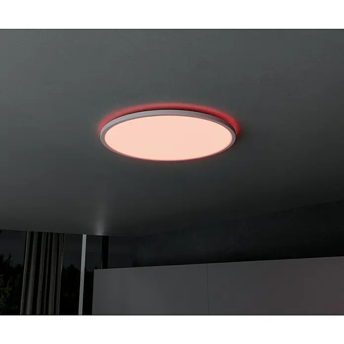 Brilliant LED-Deckenleuchte Tanida - 23 W, L x B x H: 42 x 42 x 2,6 cm, Weiß, RGBW, Rund - Moderne LED-Deckenleuchte mit roter Umrandung sorgt für stimmungsvolle Beleuchtung in jedem Raum.